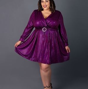 Plus size purple disco dress